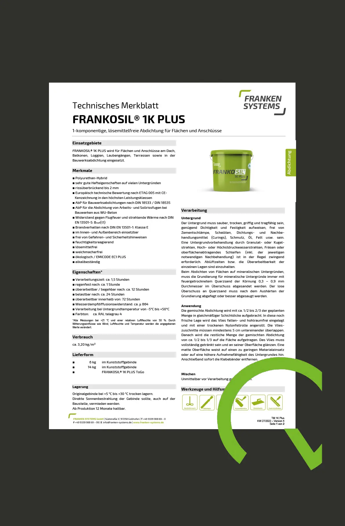 QRS   Datasheet FrankoSil 1K Duits